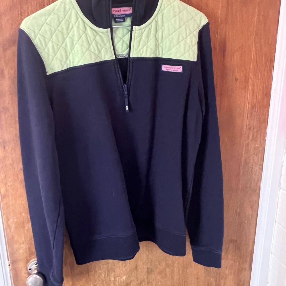 Vineyard Vines Women’s Shep Navy and Green Sweater